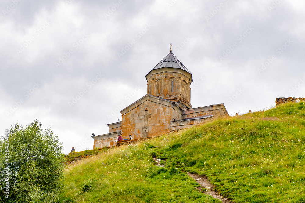 It's Sameba (Holy Triniti) monastery on the mountain in Georgia