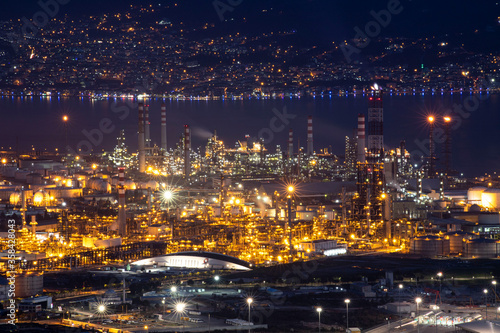 Turkey - April 30 ,2020 :Tupras Izmit petroleum refinery. Tupras is Turkey's largest oil refinery