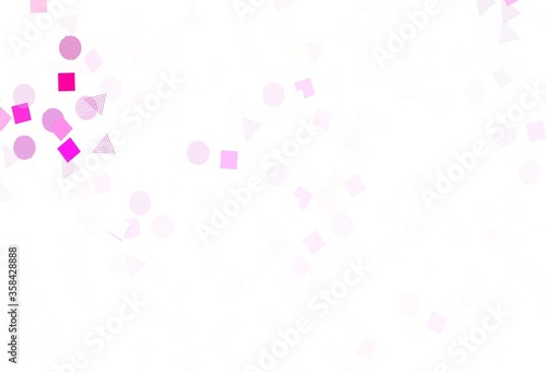 Light Pink vector texture with poly style with circles, cubes. © smaria2015