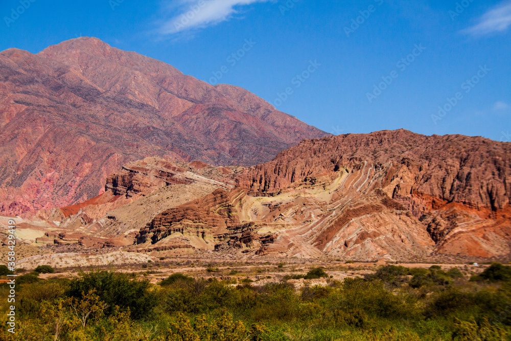 Different shapes and colors in the mountains due to erosion by the wind and the elements. Different shapes and colors in the mountains due to erosion by the wind and the elements.