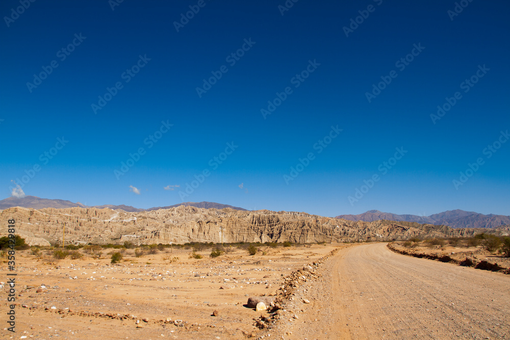 Different shapes and colors in the mountains due to erosion by the wind and the elements.