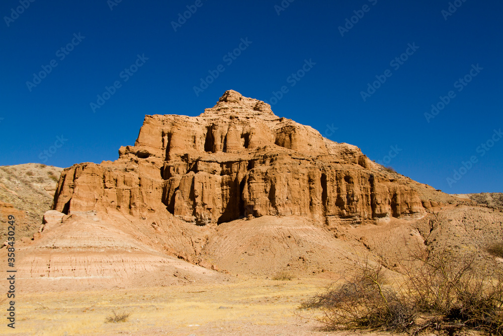 Different shapes and colors in the mountains due to erosion by the wind and the elements. Different shapes and colors in the mountains due to erosion by the wind and the elements.
