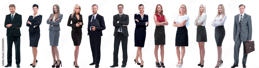 group of successful business people standing in a row. - obrazy, fototapety, plakaty 