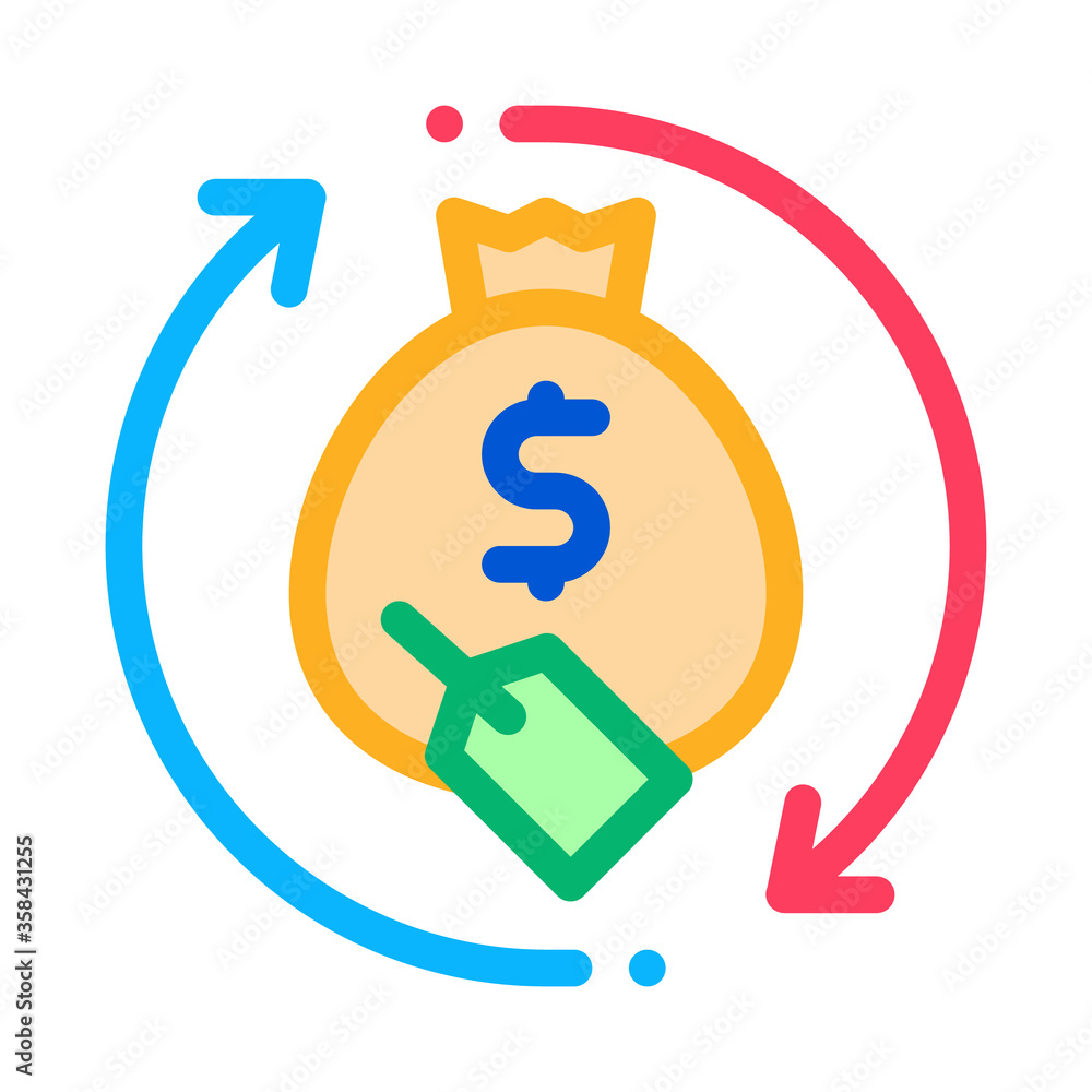 money bag repeat icon vector. money bag repeat sign. color symbol illustration money bag repeat icon vector. money bag repeat sign. color symbol illustration