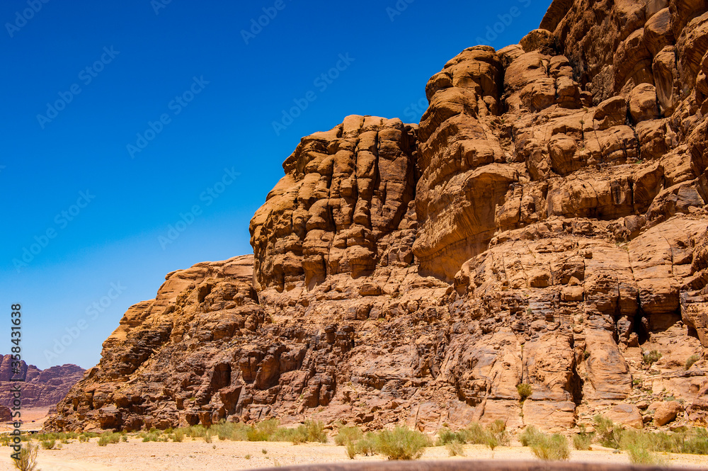 It's Beautiful landscape of the Mountains of the Wadi Rum, The Valley of the Moon, southern Jordan.