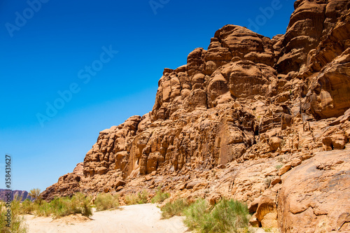 It's Beautiful landscape of the Mountains of the Wadi Rum, The Valley of the Moon, southern Jordan.