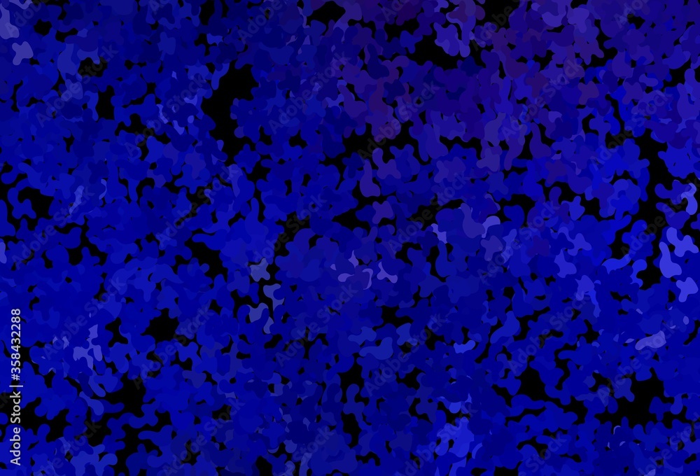 Dark BLUE vector template with chaotic shapes. Dark BLUE vector template with chaotic shapes.