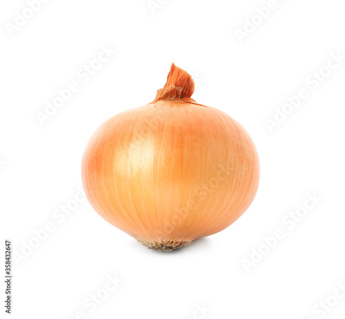 Fresh yellow onion bulb isolated on white