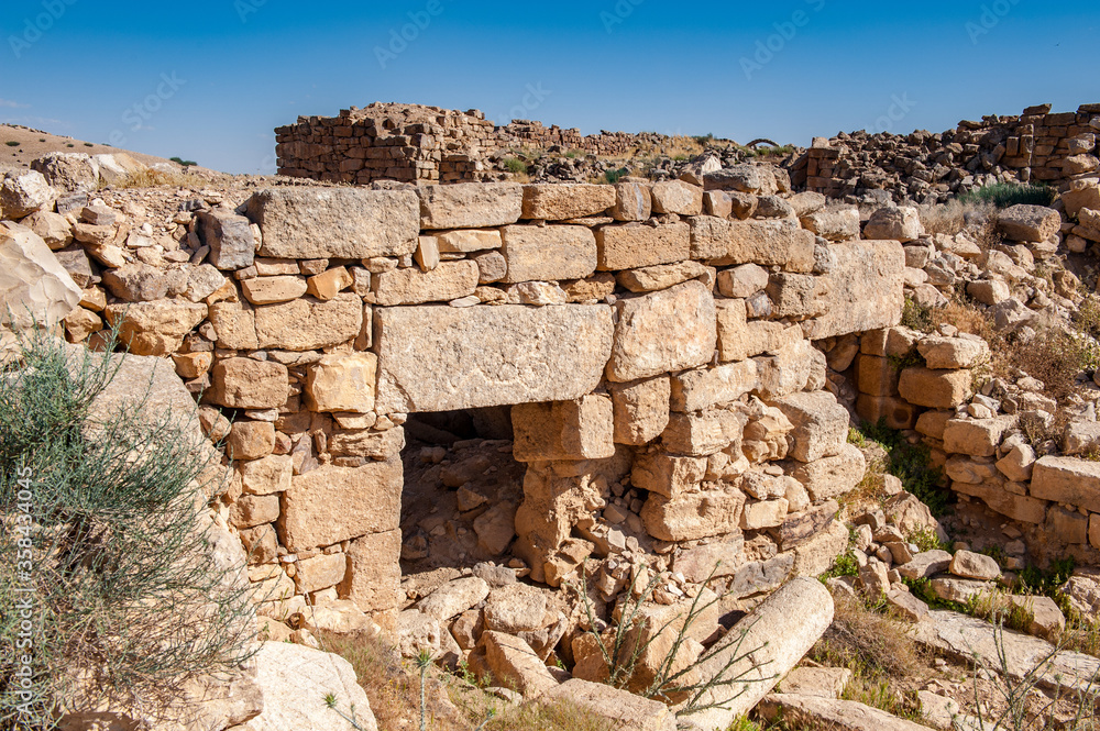 It's Roman ruins in Umm ar-Rasas,an archeological site in Jordan. UNESCO World heritage