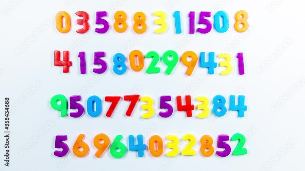Animated video of numbers on white background Animated video of numbers on white background