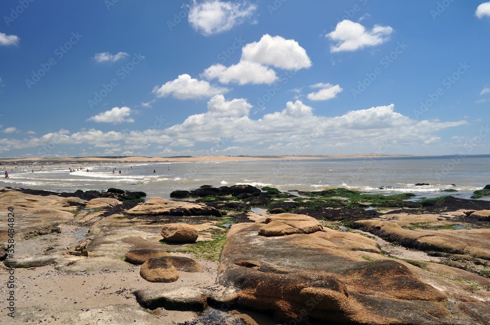 General view of the coast of Cabo Polonio, Rocha, Uruguay