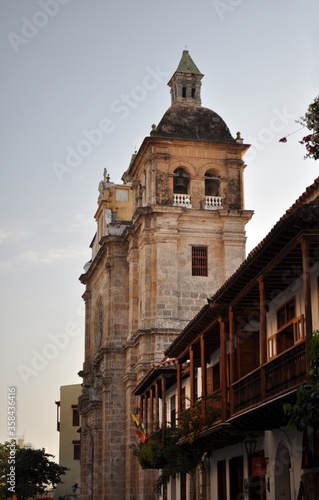 stunning cathedral in the old historic center of Cartagena, Colombia