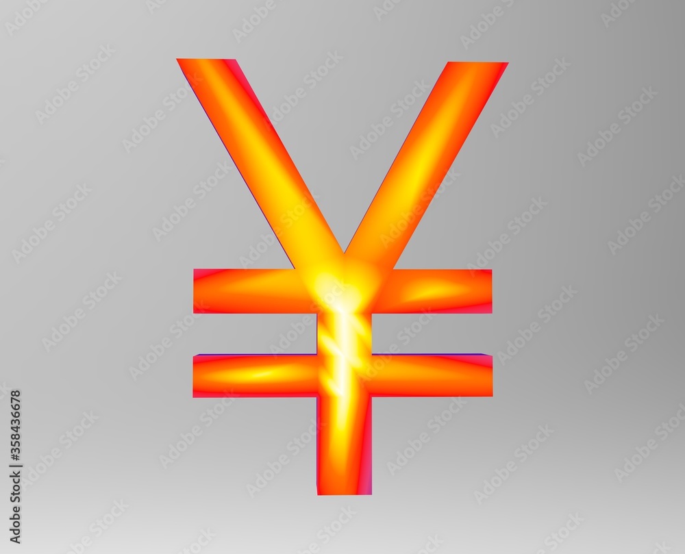 Obraz premium Yen symbol sign isolated Japanese yen JPY 3d render 