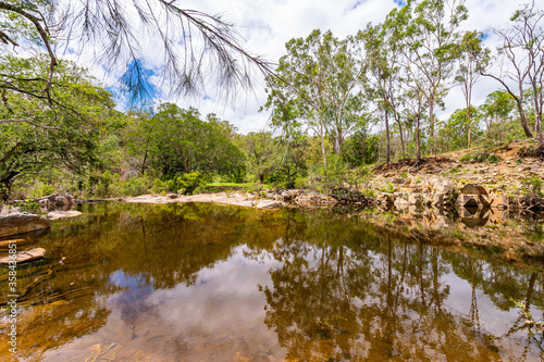 Fototapeta Naklejka Na Ścianę i Meble -  Fresh water creek and swimming hole in the summer, Kroombit Tops National Park, Queensland
