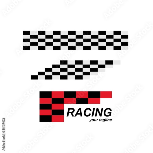 Race flag icon, simple design race flag logo template 