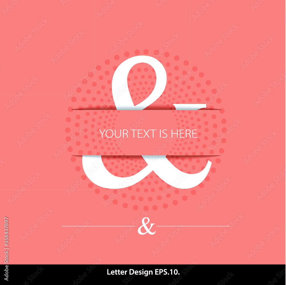 Letter ampersand, vector alphabet inserted into the paper cut. ABC concept type as logo. Typography design Letter ampersand, vector alphabet inserted into the paper cut. ABC concept type as logo. Typography design