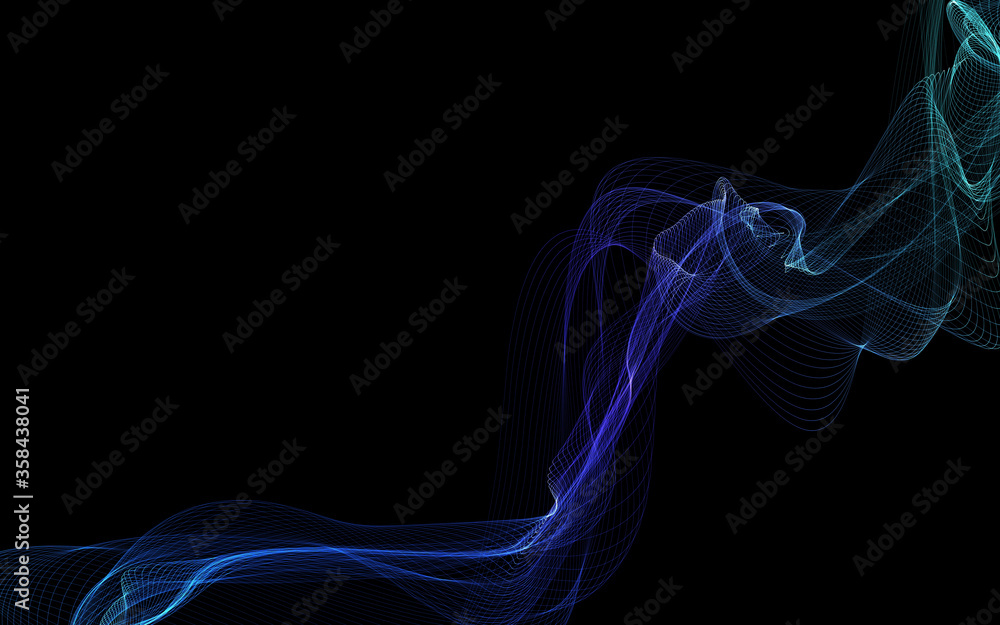 Dark abstract background with a glowing abstract waves Dark abstract background with a glowing abstract waves