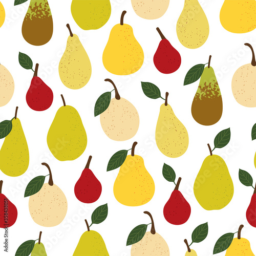 Pear. Seamless Vector Patterns