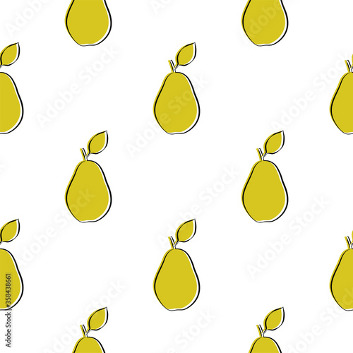 Pear. Seamless Vector Patterns