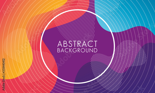 vivid colors and fluids with circular frame abstract background