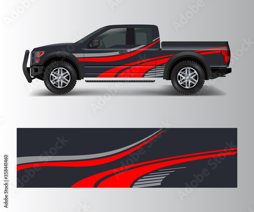 custom livery race rally offroad car vehicle sticker and tinting. Car wrap decal design vector