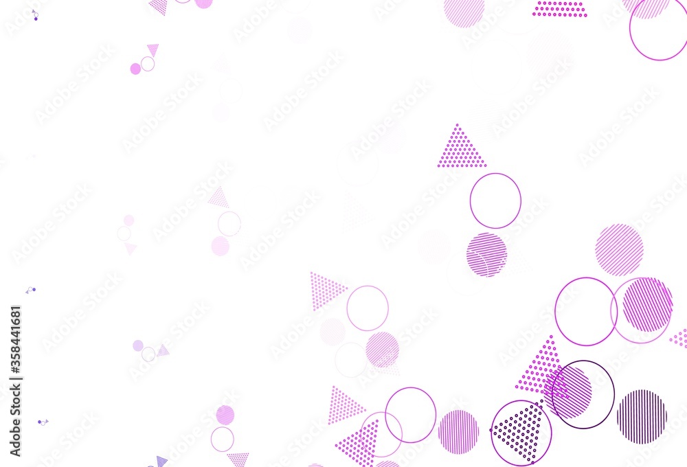 Light Purple, Pink vector template with crystals, circles.