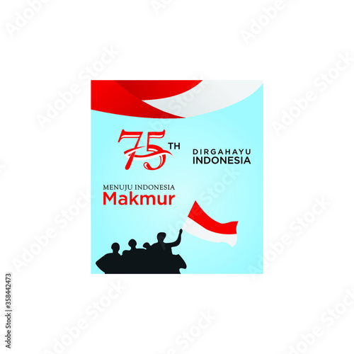 illustration logo indepedence of indonesia vector templet. photo