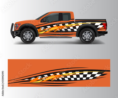 custom livery race rally offroad car vehicle sticker and tinting. Car wrap decal design vector