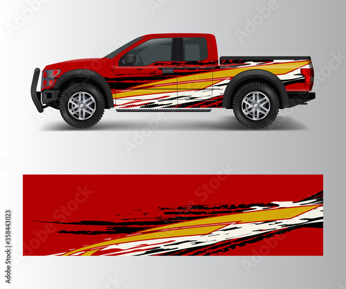 custom livery race rally offroad car vehicle sticker and tinting. Car wrap decal design vector