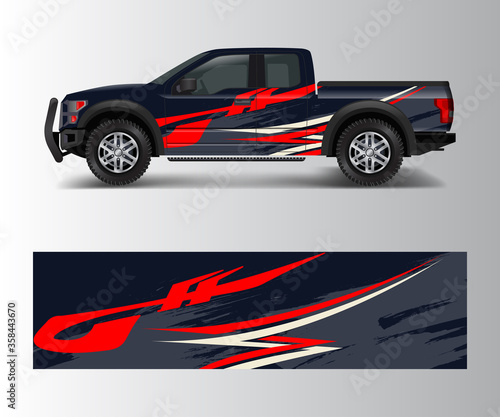 Abstract modern graphic design for truck and vehicle wrap and branding stickers