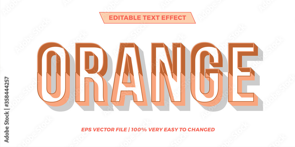 Text effect in shadow Orange words text effect theme editable retro concept