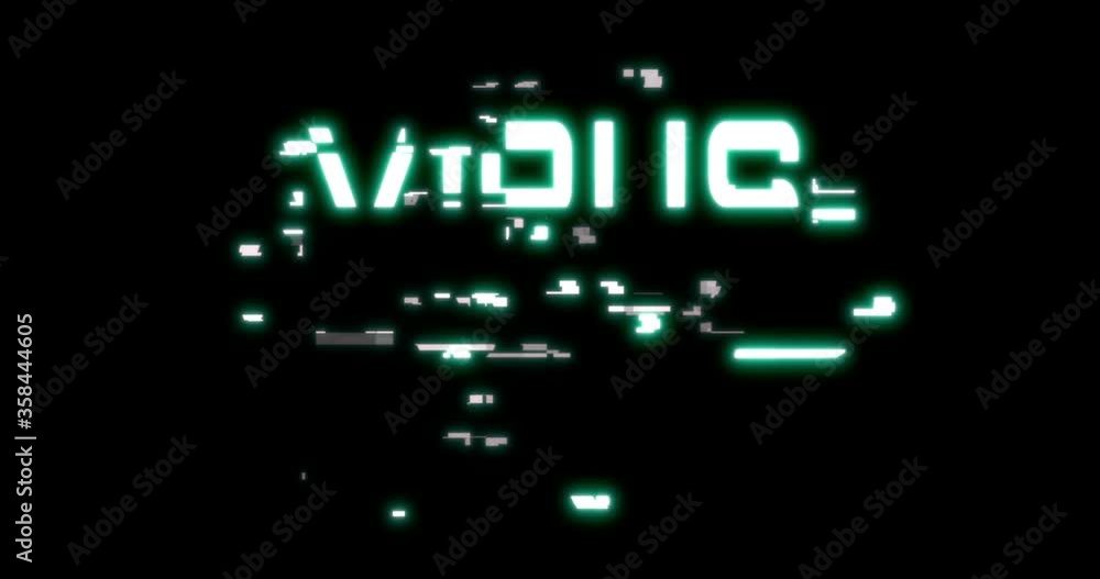 Virus fear text glowing glitch effect on black Virus fear text glowing glitch effect on black
