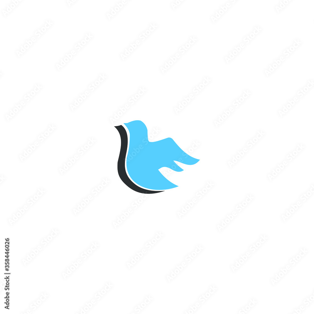 Obraz premium blue bird on white background templet
