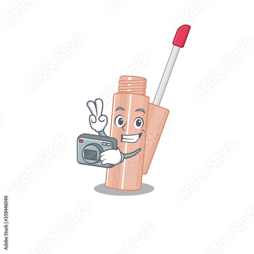 a professional photographer lip tint cartoon picture working with camera