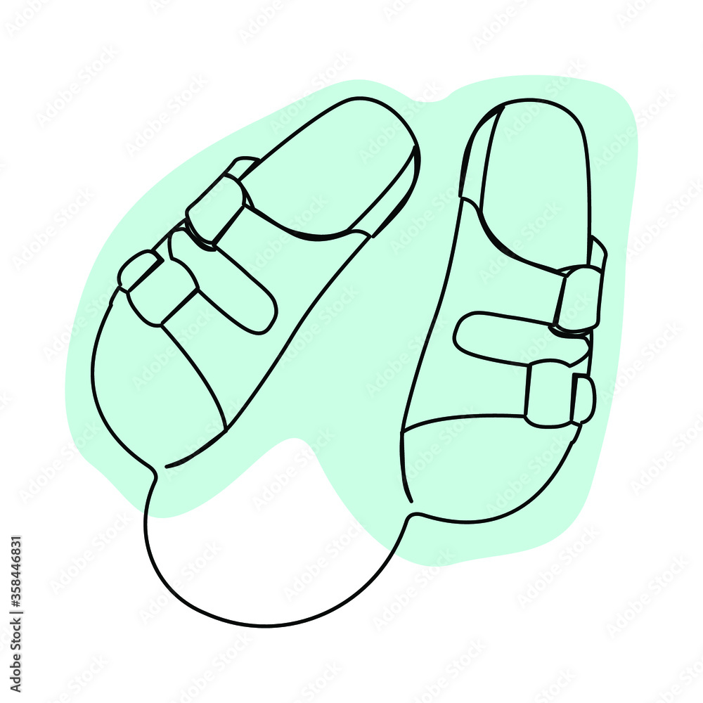one line continuous drawing a pair of blue sandals one line continuous drawing a pair of blue sandals