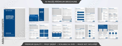 set of business brochure layout template with minimalist concept and modern style use for company profile and annual report