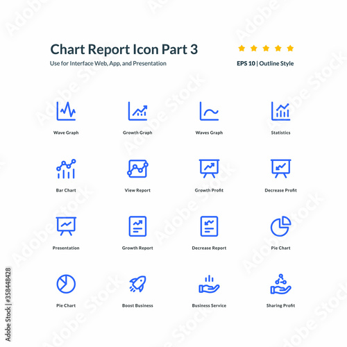  chart report profit sharing business graph icon set interface app part 3 vector graphic design illustration for mobile web presentation