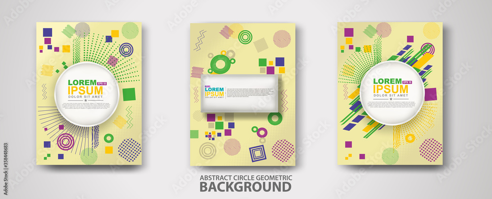 Covers templates set with trendy geometric patterns and memphis elements. Modern design Covers templates set with trendy geometric patterns and memphis elements. Modern design