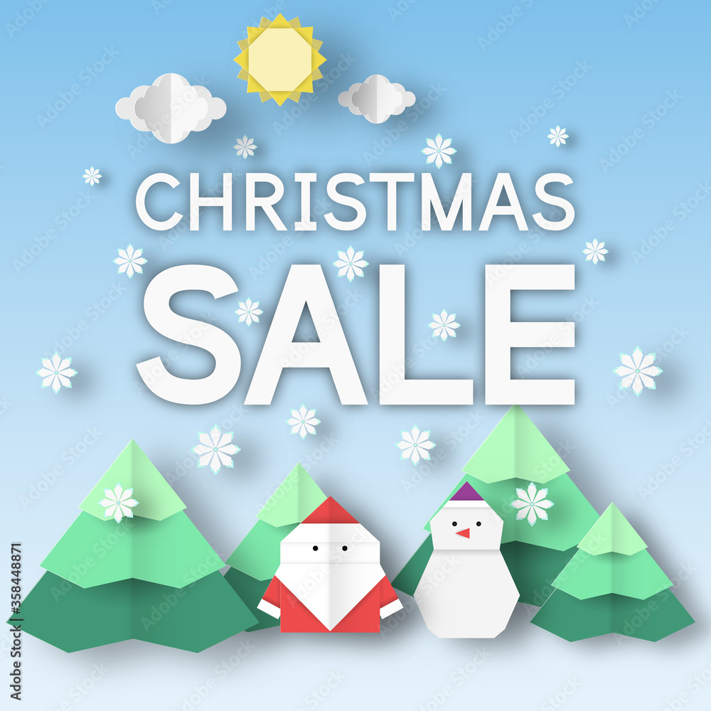 Christmas Sale paper background.