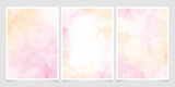 pink watercolor wash splash with blurred bokeh 5x7 invitation card background template collection
