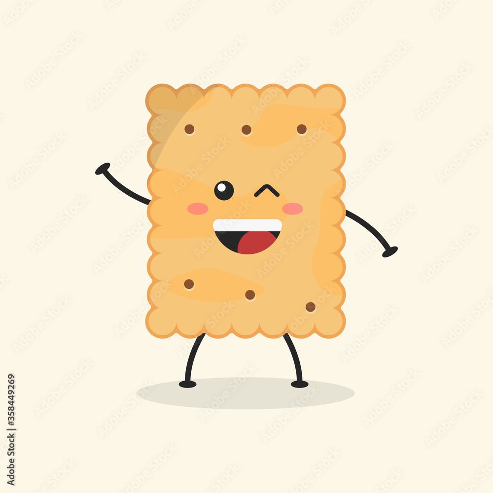 Cute Flat Cartoon Crackers Illustration. Vector illustration of cute