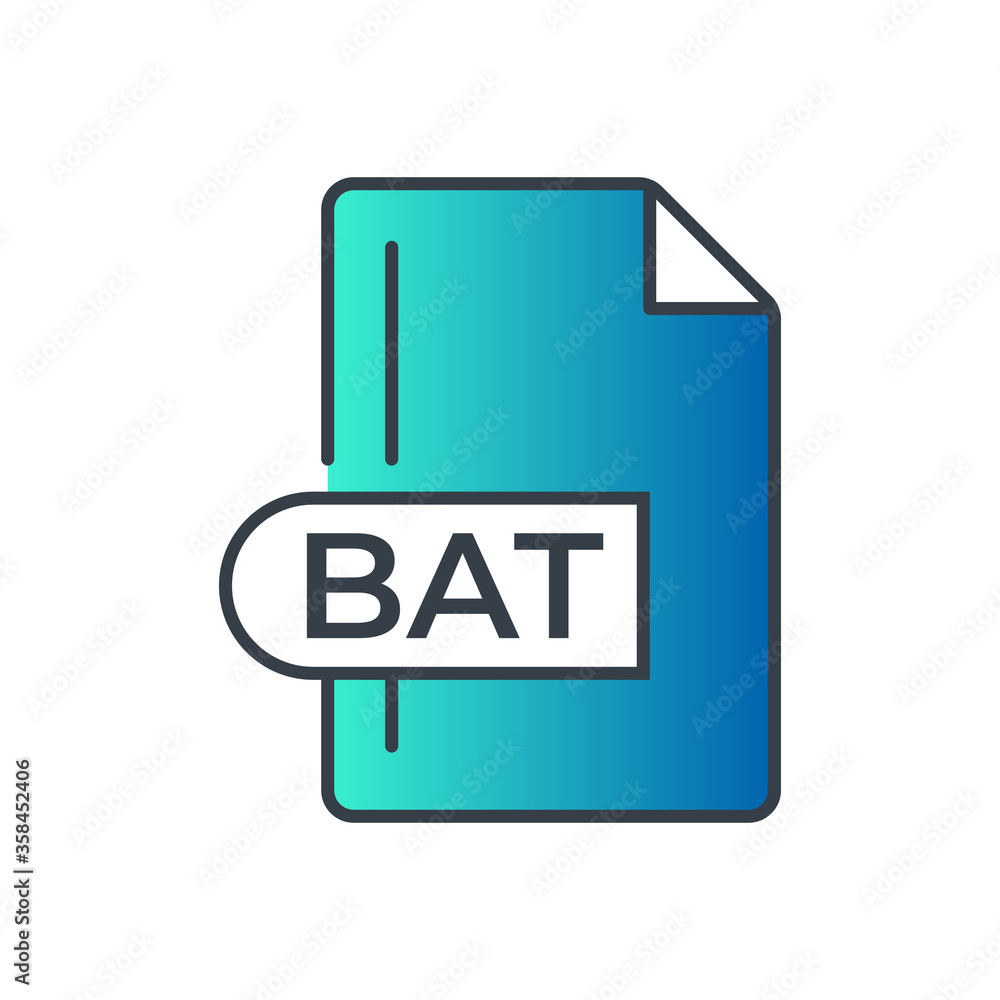 BAT File Format Icon. Batch file format extension gradiant icon. BAT File Format Icon. Batch file format extension gradiant icon.
