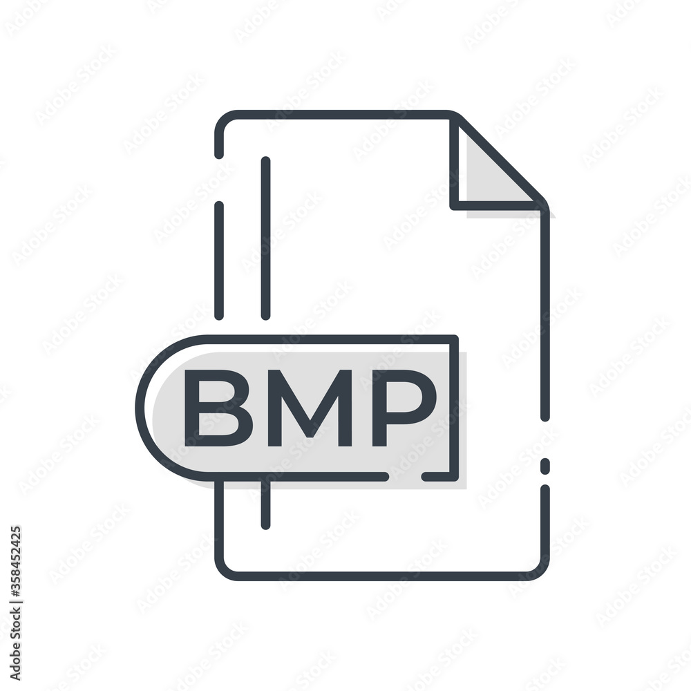 BMP File Format Icon. Bitmap image file extension line icon. BMP File Format Icon. Bitmap image file extension line icon.