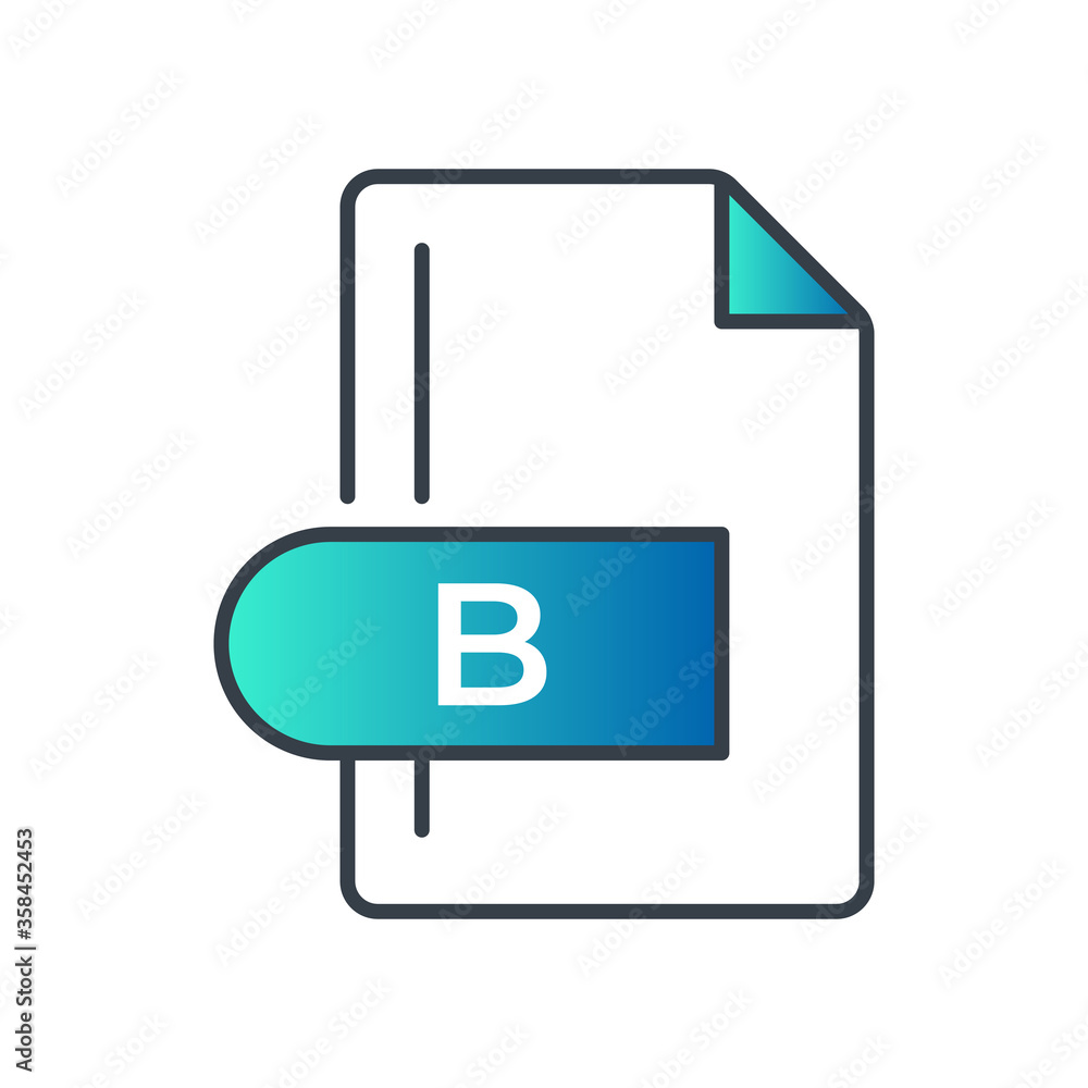 B File Format Icon. B file format extension gradiant icon. B File Format Icon. B file format extension gradiant icon.