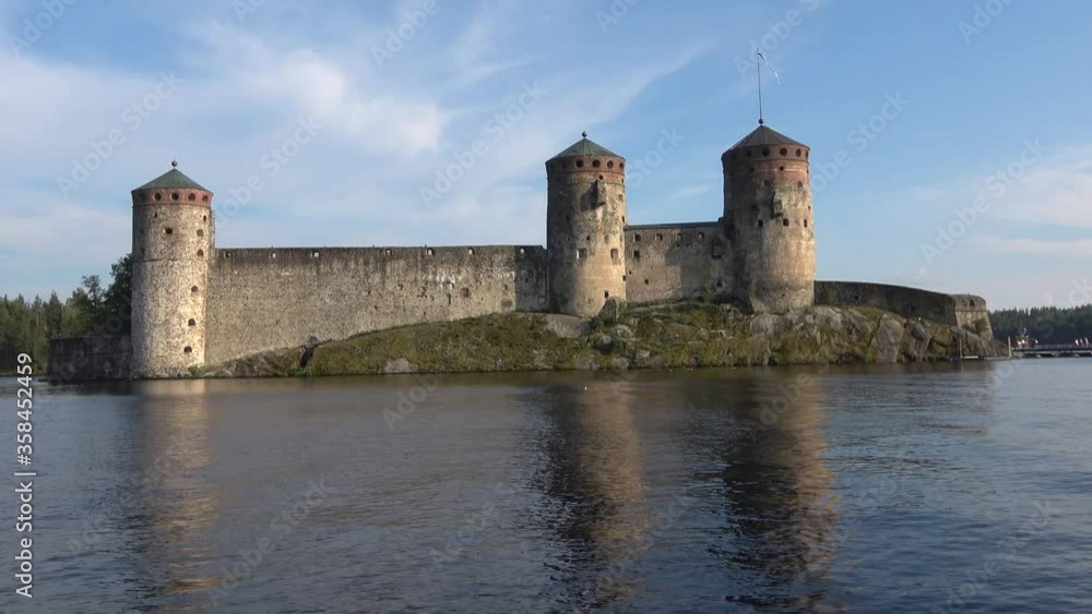 Olavinlinna medieval fortress close-up on a July day. Savonlinna, Finland Olavinlinna medieval fortress close-up on a July day. Savonlinna, Finland