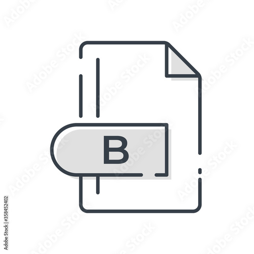 B File Format Icon. B file format extension filled icon.
