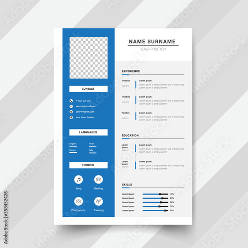 Professional creative resume template design	
