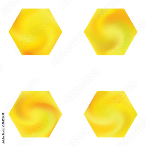 Set of hexagonal chromatic backgrounds.