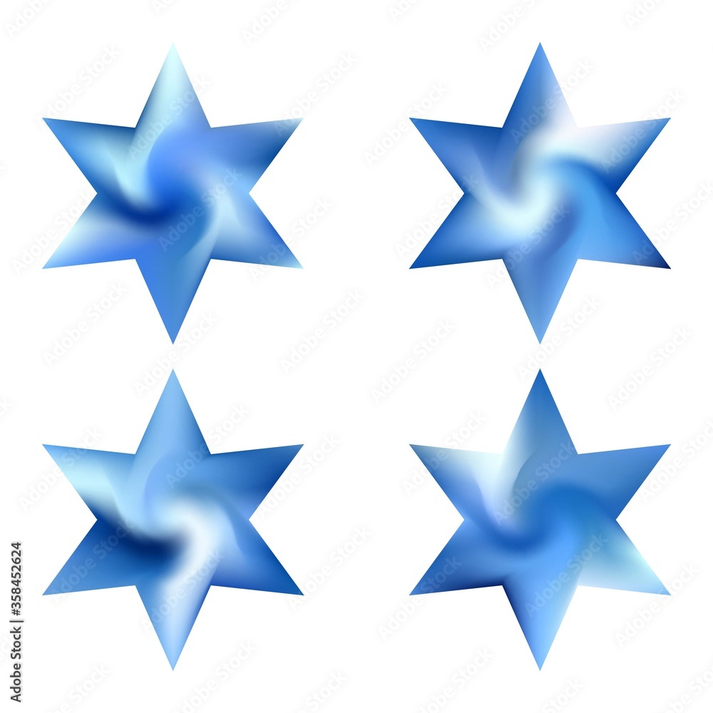 Fototapeta premium Collection of hexagram mesh backgrounds.