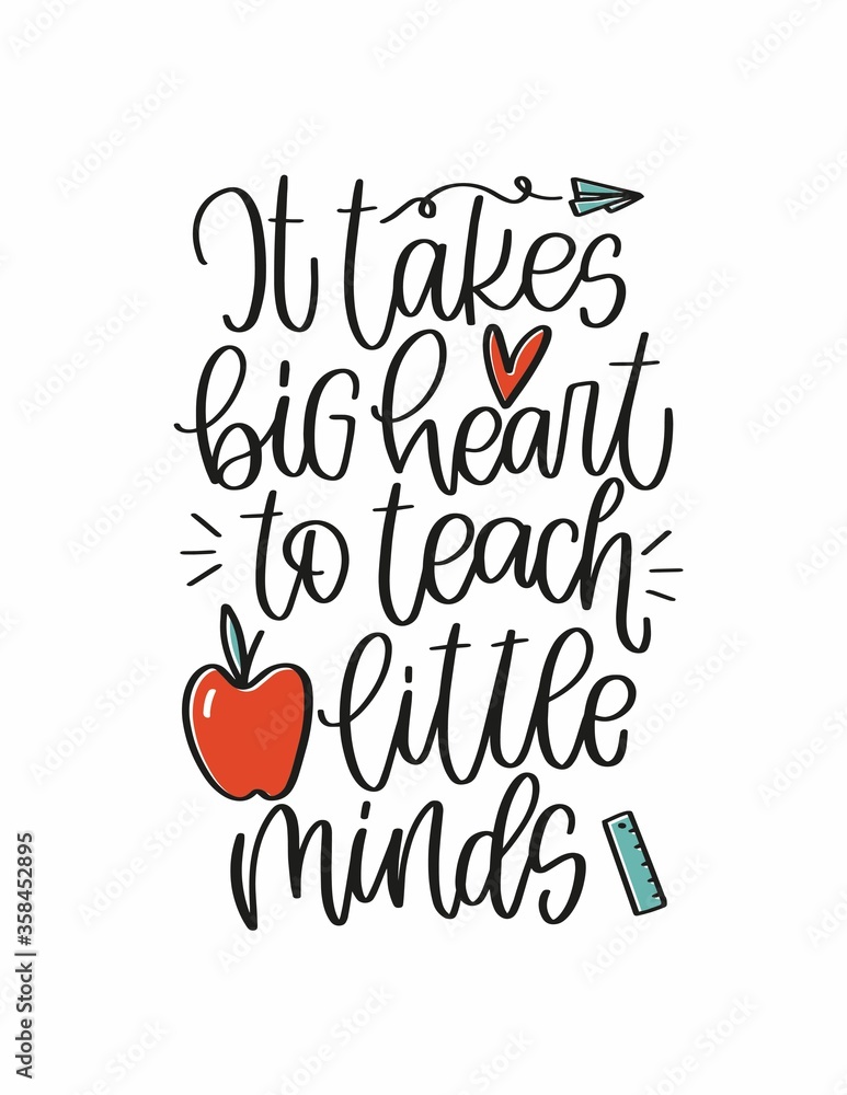 Teacher quote vector design with apple, paper plane and ruler images ...